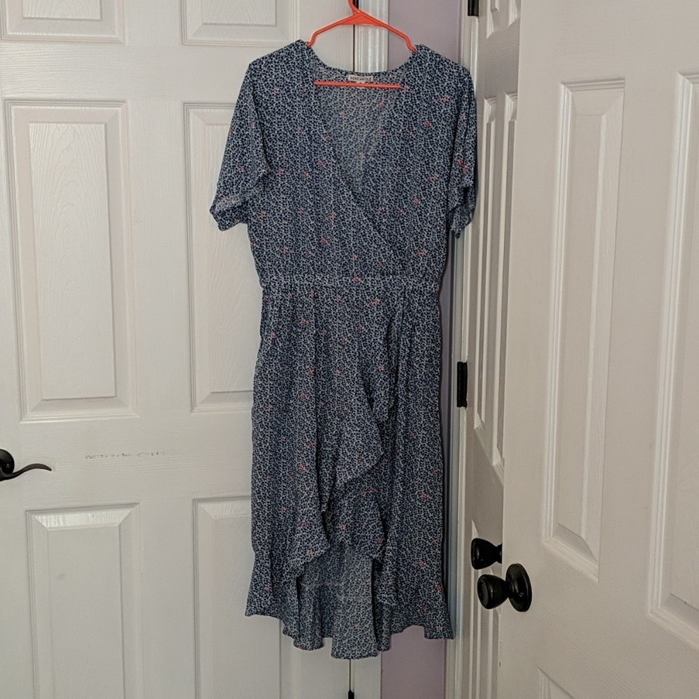 Floral high-low wrap dress NWOT